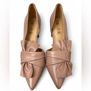Nic+Zoe Womens Valentina Ruffle Closed Toe‎ D-orsay leather Pump Deep Blush 6M